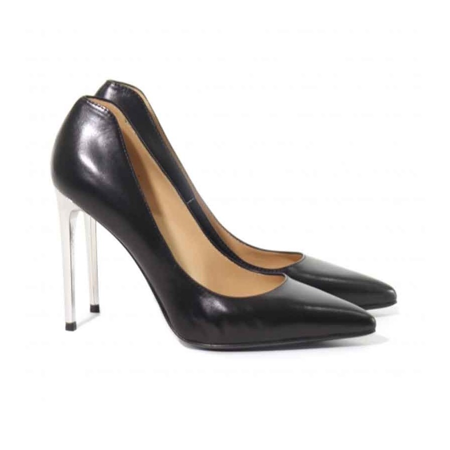 Tiffi scarpa donna decoltè in pelle colore nero su tacco 10 cm