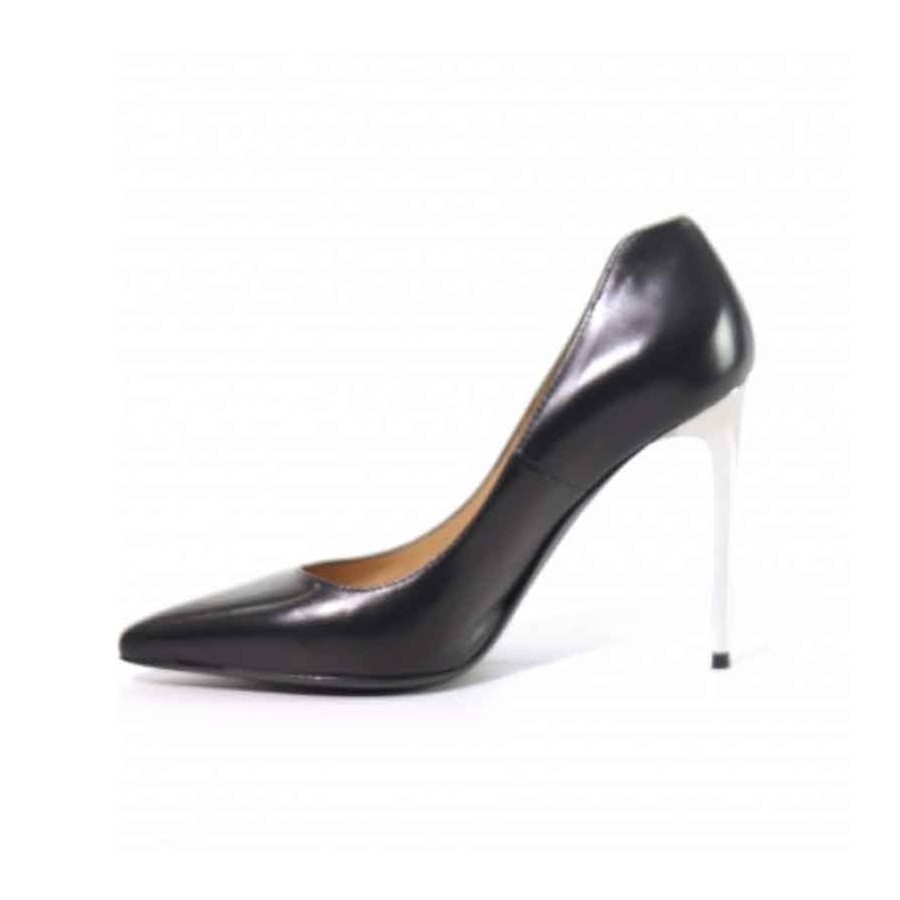 Tiffi scarpa donna decoltè in pelle colore nero su tacco 10 cm