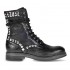 Dei Colli stivale biker donna pelle nero tacco basso