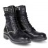 Dei Colli stivale biker donna pelle nero tacco basso