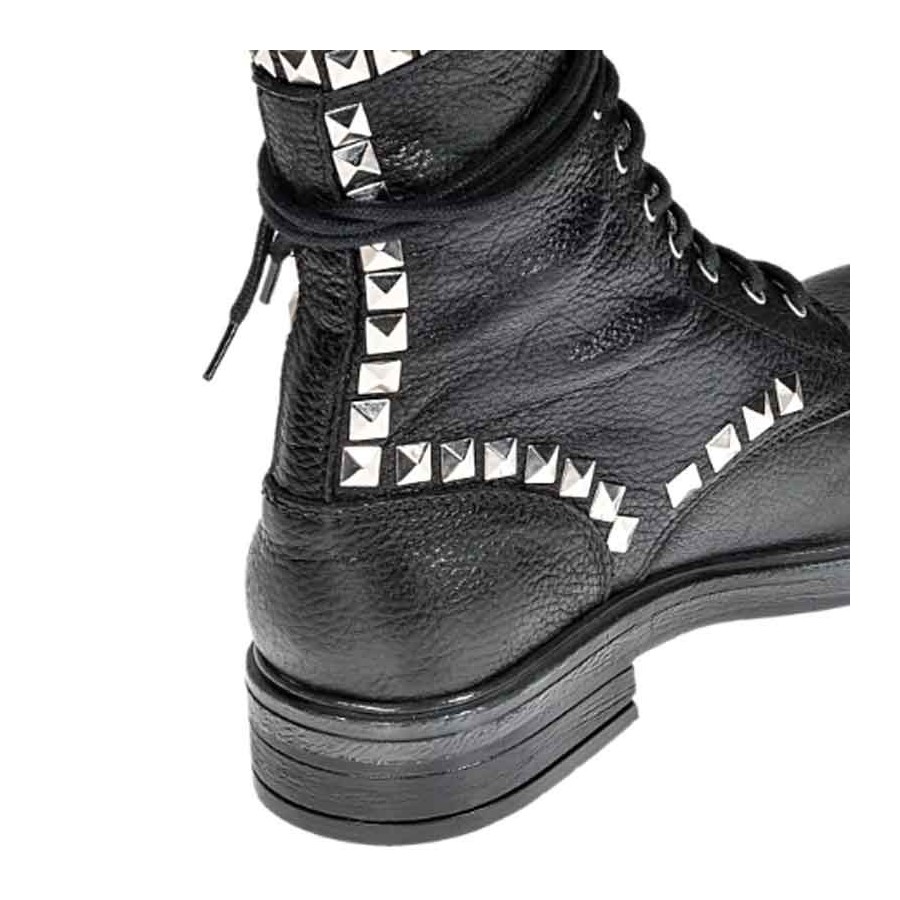 Dei Colli stivale donna pelle nero corsaro tacco basso