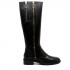 Elvio Zanon stivale cavallerizzo donna inpelle nero con zip decorative