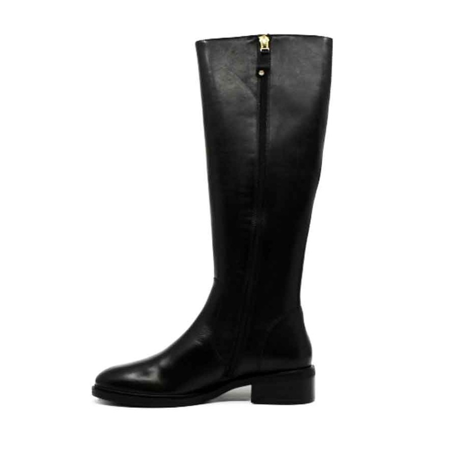Elvio Zanon stivale cavallerizzo donna inpelle nero con zip decorative