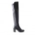 Lemarè stivale donna corsaro tacco pelle  ed elasticizzato nero