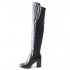 Lemarè stivale donna corsaro tacco pelle  ed elasticizzato nero