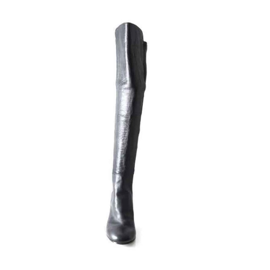 Lemarè stivale donna corsaro tacco pelle  ed elasticizzato nero