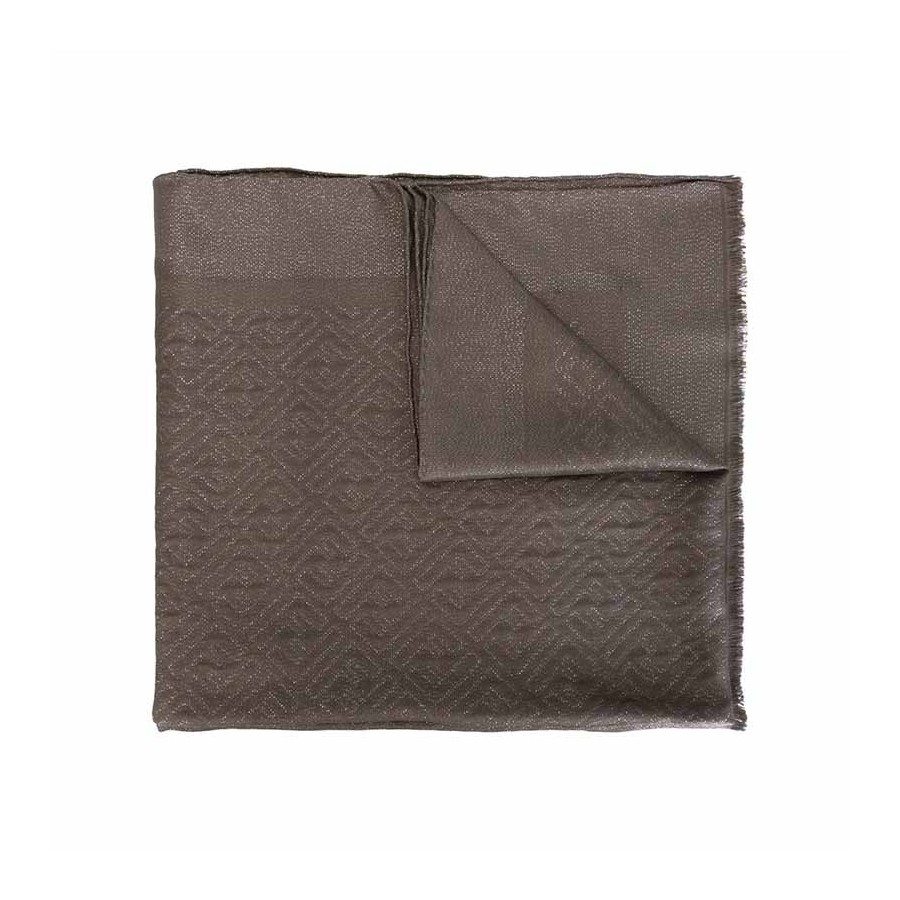 Fendi stola donna in seta e lurex  new zucca