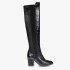 Dei colli stivale donna oltre ginocchio in pelle ed elasticizzato colore nero