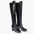 Dei colli stivale donna oltre ginocchio in pelle ed elasticizzato colore nero