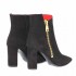 Tiffi tronchetto donna camoscio nero rosso con zip decorativa