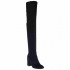 Tiffi stivale donna camoscio ed elasticizzato nero con laccetto alla gamba