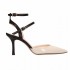 Marc Ellis decolte donna spezzato in pelle nera e vernice Beige su tacco
