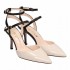 Marc Ellis decolte donna spezzato in pelle nera e vernice Beige su tacco