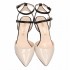 Marc Ellis decolte donna spezzato in pelle nera e vernice Beige su tacco