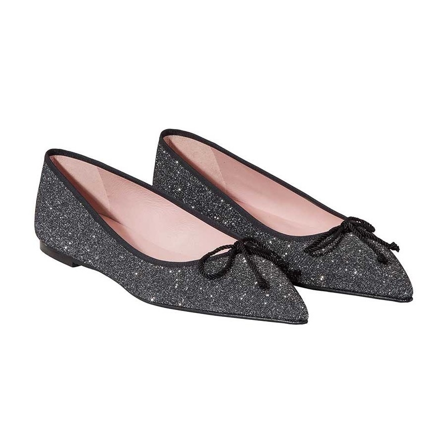 scarpe ballerine donna pretty ballerinas tessuto glitter nero