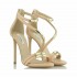 Ninalilou sandalo donna tacco pelle nude metallic oro Micol