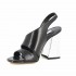 Gianpaolo Viozzi sandalo pelle tacco disco pelle nero