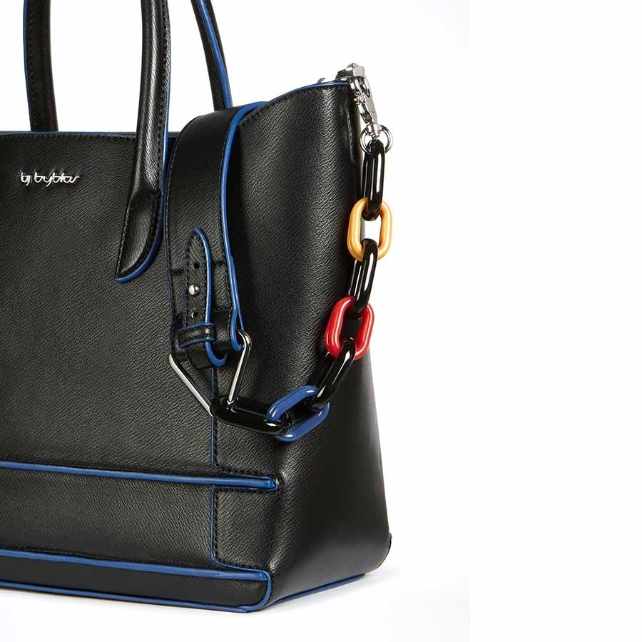 By Byblos borsa donna a mano tote eco pelle Saint Louis bordi contrasto
