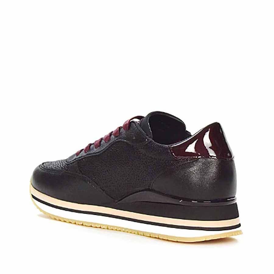 Crime london running sneaker pelle nero puntinato