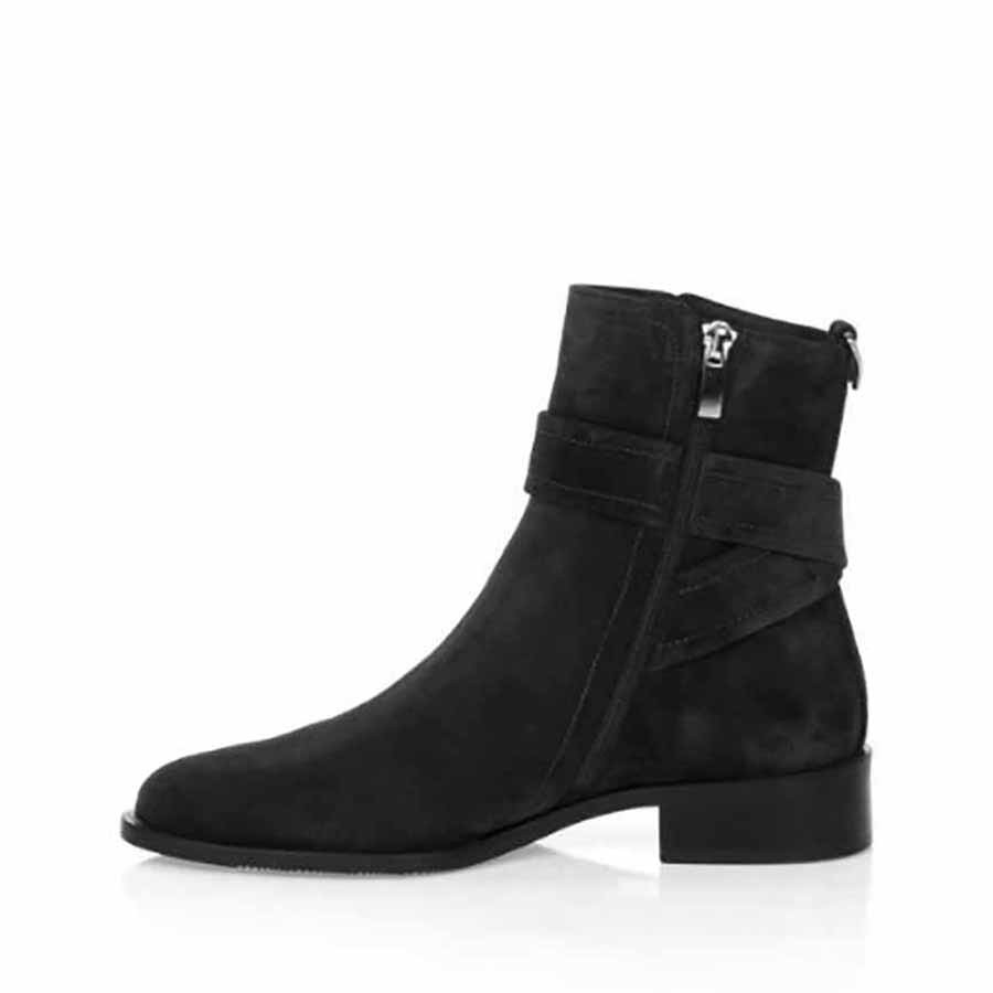 Rago stivaletto donna camoscio nero fibbia lato