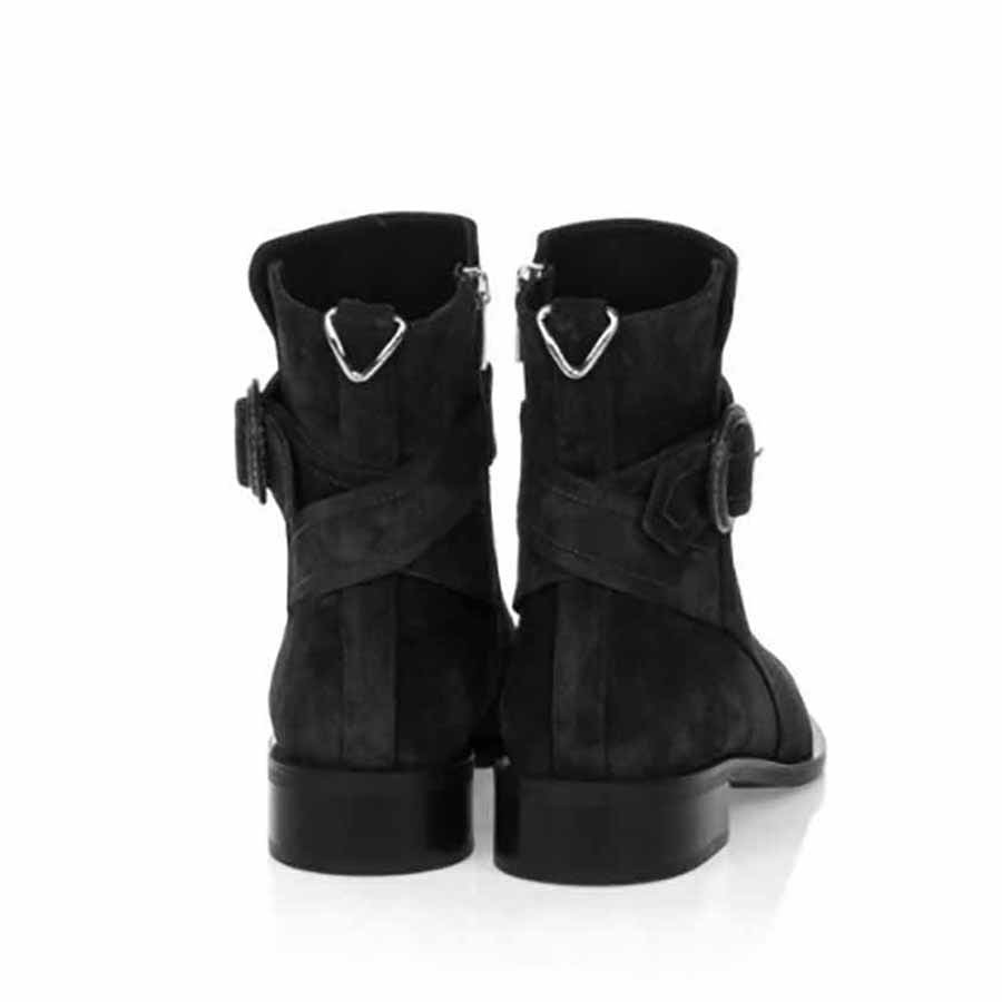 Rago stivaletto donna camoscio nero fibbia lato