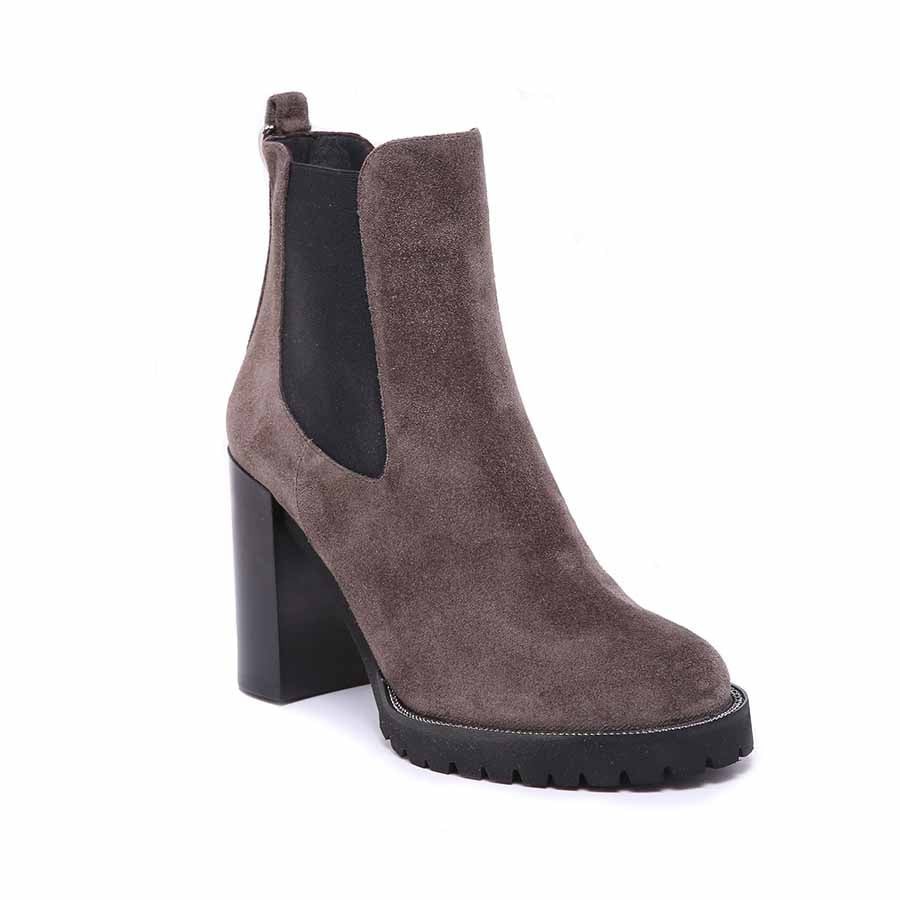 Rago tronchetto camoscio beatles tacco 10 cm grigio vigogna