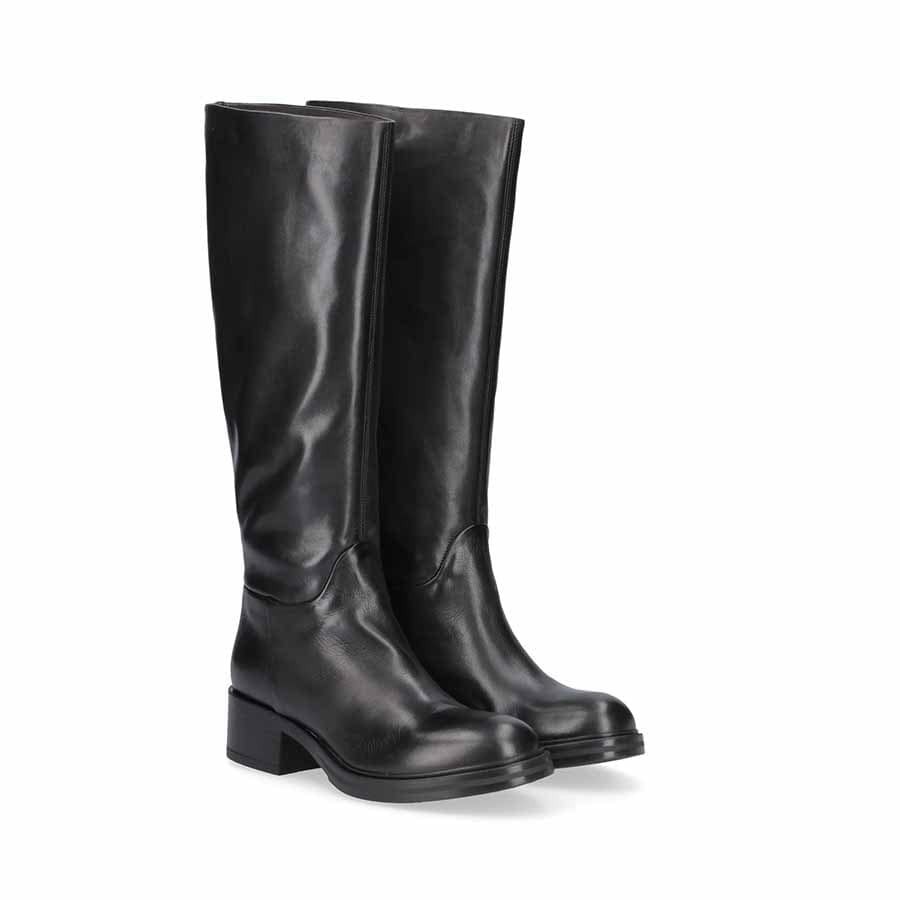 Carmens stivale donna cavallerizzo fusto largo pelle nero