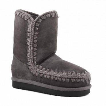 Mou eskimo  tronchetto donna montone colore grigio carbone