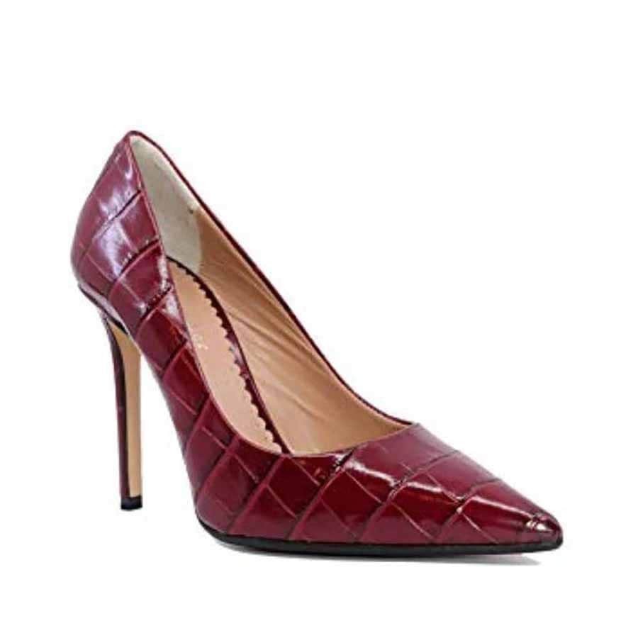 The Seller decolte pelle stampa cocco bordeaux
