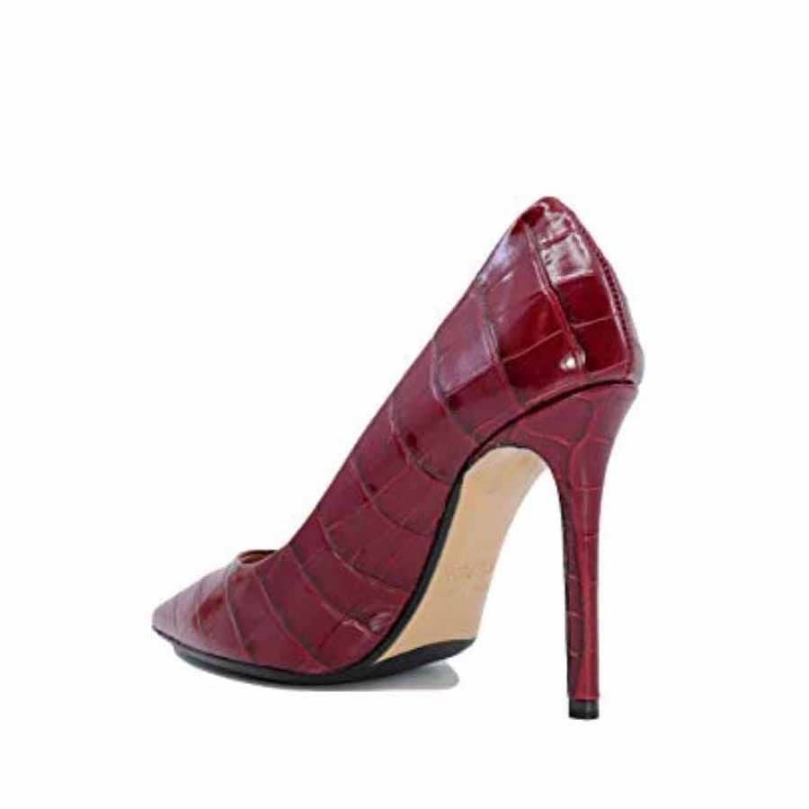 The Seller decolte pelle stampa cocco bordeaux