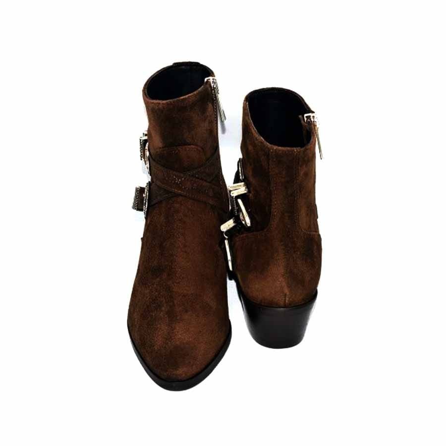 Rago collection tronchetto donna texanino camoscio testa moro