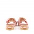 Rago collection sandalo flat ciabattina tessuto bianco rosso swarovski