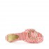 Rago collection sandalo flat ciabattina tessuto bianco rosso swarovski