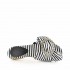 Rago collection sandalo flat ciabattina tessuto bianco nero swarovski