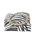 Rago collection sandalo flat ciabattina tessuto bianco nero swarovski