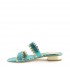 Rago collection sandalo flat ciabattina due fasce pelle stampa pitone verde
