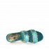 Rago collection sandalo flat ciabattina due fasce pelle stampa pitone verde