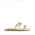Rago collection sandalo flat monaco tre fasce oro metallizzato stelle swarovski