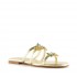 Rago collection sandalo flat monaco tre fasce oro metallizzato stelle swarovski