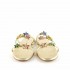Rago collection sandalo flat monaco tre fasce oro metallizzato stelle swarovski