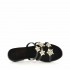 Rago collection sandalo flat monaco tre fasce pelle nero stelle swarovski