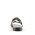 Rago collection sandalo flat monaco tre fasce pelle nero stelle swarovski