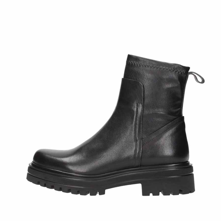 Rago collection tronchetto donna pelle nero fondo carro armato