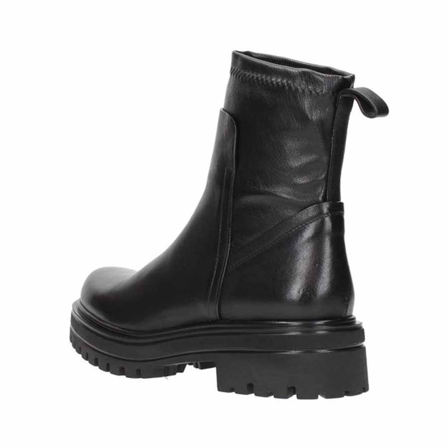 Rago collection tronchetto donna pelle nero fondo carro armato
