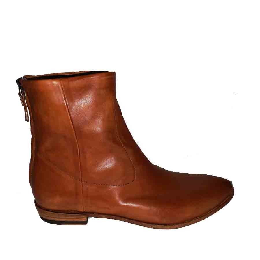PANTANETTI donna Stivale basso in pelle con zip colore sella Colore Cuoio  Numero di scarpa EU 37