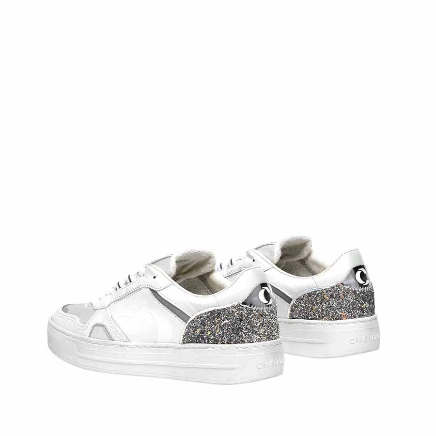 Crime London sneaker low top off court pelle bianca