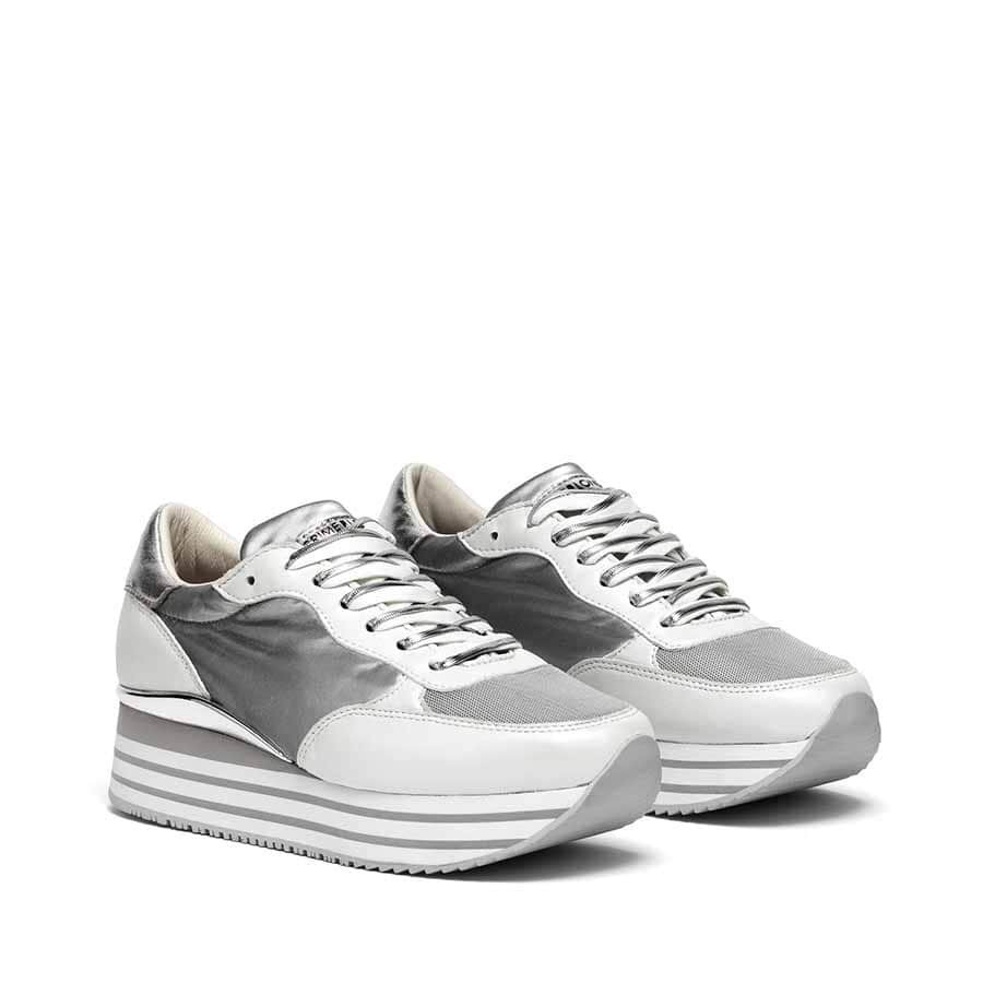 Crime London sneaker Stripe runner pelle tessuto
