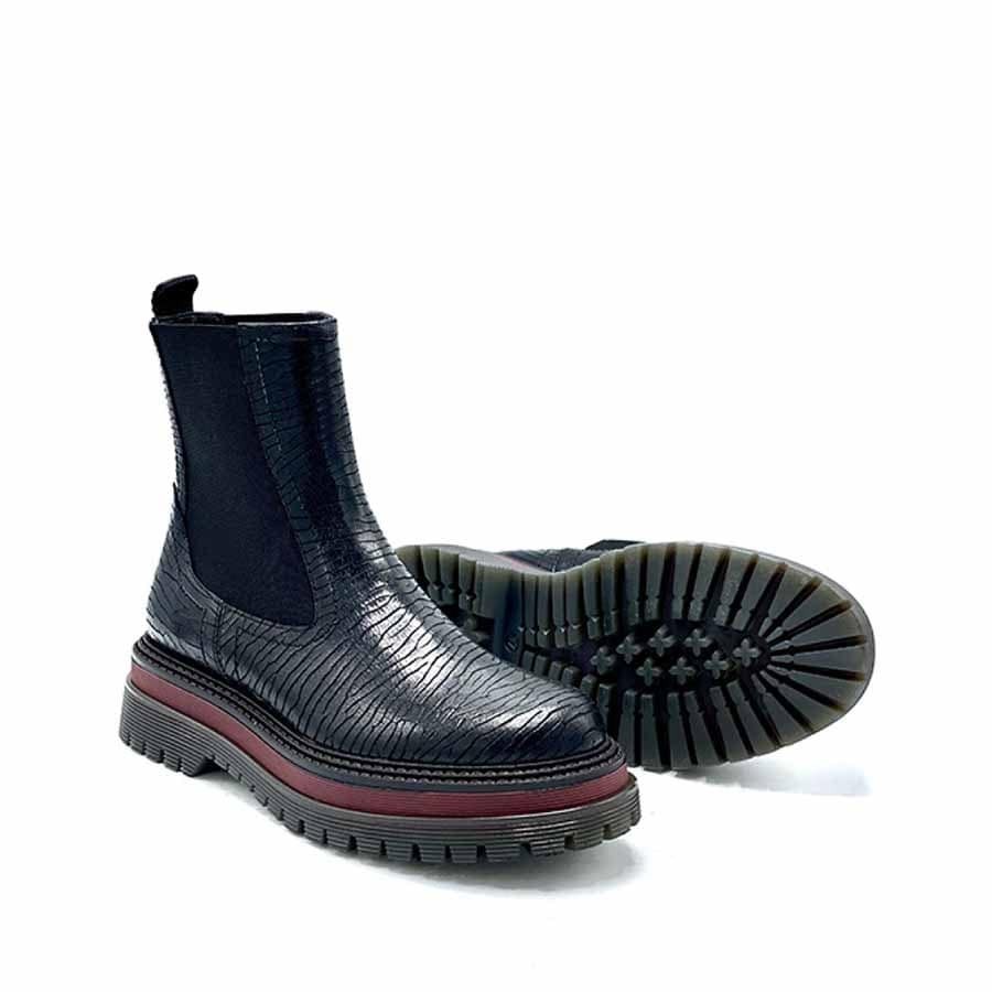 Rago collection tronchetto donna pelle nero blash carro armato