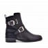 Rago collection tronchetto donna pelle nero micro matalasse stringhe