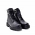 Rago anfibio donna stringato pelle nera decorazione metallica
